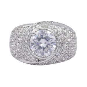 Gemvanity SR1459 Anillo de Moissanita con Corte Brillante y Engaste de Canal Clásico de Lujo Chapado en Oro de 14K y Plata, para Mujer y Unisex, Ideal para Fiestas - Product Image 2