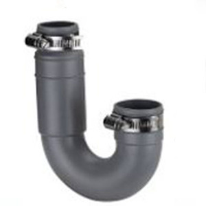 Sifón en P de 1-1/4 Pulgadas, Tubería de Desagüe Curva de Goma Negra para Lavabo de Baño con Función Anticorrosión - Product Image 1