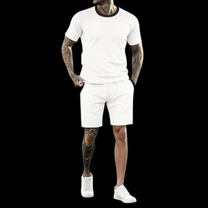 Conjuntos de Shorts Casuales de Verano para Hombre al por Mayor, Camiseta de Manga Corta, Conjunto de Verano Sólido, Ropa de Marca para Hombre, Conjuntos de 2 Piezas - Product Image 3