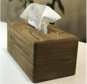 Boîte à mouchoirs élégante en bois naturel, artisanale, design carré uni, finition lisse et polie, durable - Product Image 3