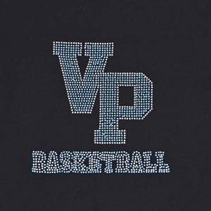 VP Basketball Logo Rhinestone <b>T</b>-<b>Shirt</b> Black Short Sleeve Crew Neck Unisex Casual Regular Fit Cotton Jersey Breathable All - Product Image 6