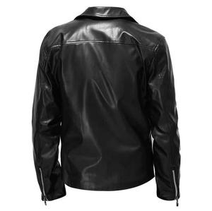 Custom 2026 Men's Leather Jacket High Quality Canvas <b>Waterproof</b> <b>Warm</b> Trendy Front Logo Eco-Friendly High Street Turtleneck Cheap - Product Image 2
