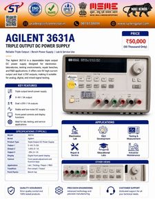 Fuente de Alimentación de CC de Triple Salida Agilent 3631A, Instrumento de Medición Usado para Pruebas de Laboratorio, Origen Delhi, Sin Garantía - Product Image 1