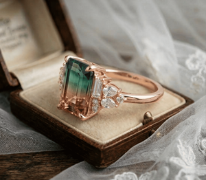 Trendy 925 Sterling <b>Silver</b> Fine Jewelry Art Deco Gold Plated <b>Ring</b> <b>Emerald</b> Cut Moissanite Eternity Wedding Engagement <b>Ring</b> - Product Image 3