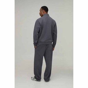 Conjunto Deportivo Gris para Hombre, con Cierre de Cremallera a la Mitad, Manga Larga, Color Sólido, Sudadera Informal con Bolsillos Laterales, Ropa de Otoño - Product Image 2