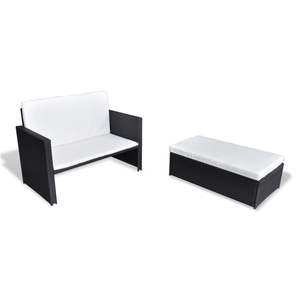 Conjunto de Muebles de Jardín Medianos, Sofás de Acero con Recubrimiento en Polvo Negro - Product Image 2