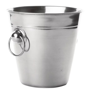 Seau à glace en cuivre avec bouteille et pinces, refroidisseur rond en métal pour fêtes, résistant à la rouille, design classique - Product Image 4