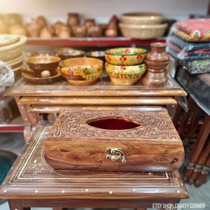 Boîte de rangement élégante en bois pour serviettes en papier, pour table à manger, cuisine, maison, hôtel et café - Product Image 2