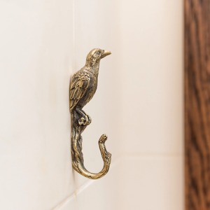 Eagle Head Brass Gold Wall <b>Hook</b> Decorative Hanger Stylish Organizer Perfect For Home Bedroom <b>Kitchen</b> And Entryway Display - Product Image 4