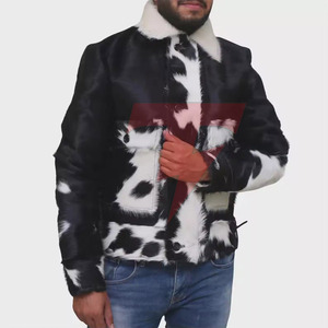 Stylish Hair On <b>Leather</b> <b>Jacket</b> For <b>Men</b> Premium Quality Custom Made Winter Fashion Comfortable Outerwear Collection - Product Image 5