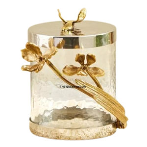 ชุดกระป๋องเก็บของในครัว 3 ใบ พร้อมฝาโลหะ ดีไซน์มาตรฐานพิเศษ ตกแต่งด้วยใบทองเหลืองสุดหรู - Product Image 1