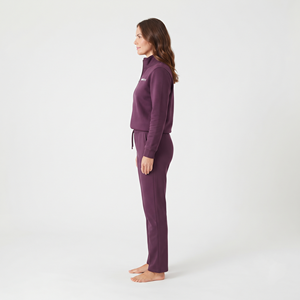 Suéter de punto suave de alta calidad para mujer con cuello alto y media cremallera, cinturón con cordón, informal, para primavera, ropa de estar por casa, chándal - Product Image 3