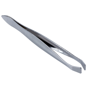 Pince à épiler pour extensions de cils et sourcils, faite à la main, de qualité supérieure, à pointe inclinée, couleur noire, en promotion - Product Image 6