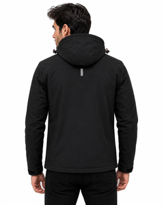 Veste softshell à capuche pour homme personnalisée, imperméable, coupe-vent, doublée de polaire, veste tactique de randonnée en plein air, vêtements de travail avec logo - Product Image 4