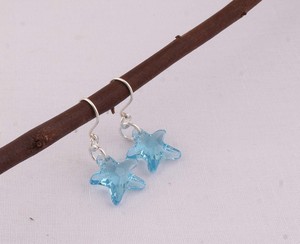 Pendientes de Plata con Topacio Azul en Forma de Estrella, Joyería de Moda para Mujer, Pendientes Colgantes de Estrella Celestial, Joyería de Diseño al por Mayor - Product Image 1