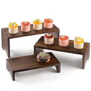 Art Deco Inspired Walnut Wood Cake Stand - Wholesale - Product Image 3