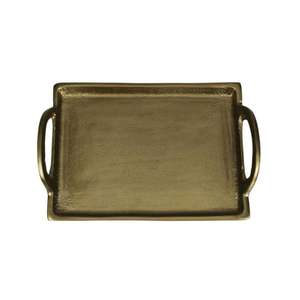 Plateau de service alimentaire de luxe de grande taille, utilisation commerciale, plateaux de traiteur, décoration de table pour les occasions de mariage, forme rectangulaire, plateau doré - Product Image 2