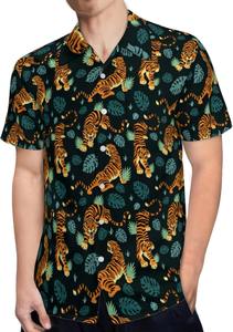 Camisa transpirable para hombre, manga corta, estampado tropical hawaiano, informal, con botones, para playa, verano, colorida, camiseta de verano para hombre - Product Image 3