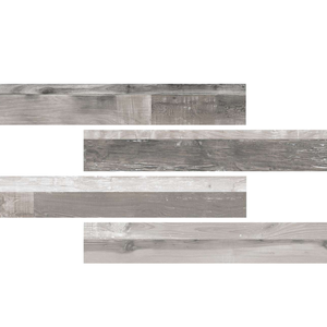 Azulejos de porcelana con efecto madera, antideslizantes, acabado mate, 200x1200mm, 10mm de grosor, color marrón, gris, blanco, amarillo, estilo rústico para interiores. - Product Image 3
