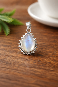 Top quality <b>Moonstone</b> Teardrop <b>Pendant</b> 925 Sterling Silver Handmade Necklace Charm Rose Gold Yellow Gold Plated Jewelry - Product Image 5