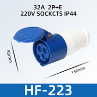 Prise électrique industrielle en nylon HFE 220V 2P+E 3 broches 32A, montage en surface, utilisation hospitalière