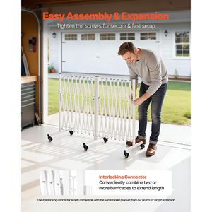 Barriera di Sicurezza Espandibile da 18 Piedi con Ruote Girevoli e Sistema di Bloccaggio - Doppia Barriera Espandibile - Product Image 5
