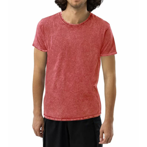 <b>Men's</b> <b>Red</b> Washed Cotton T-<b>shirt</b> for <b>Men</b> Loose Fit Short Sleeve O-Neck Regular Fit Hot Selling Streetwear <b>Men's</b> T-<b>Shirts</b> - Product Image 5