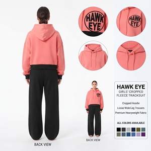 Conjunto deportivo de dos piezas para mujer con chaqueta con cremallera y pantalones anchos a juego - Product Image 2