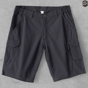 Custom Black Cargo Shorts Men Elastic Waist Tactical Workwear Shorts Casual Outdoor Utility Shorts - Product Image 2