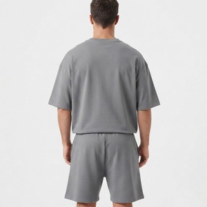 Ensemble de vêtements de sport pour hommes de haute qualité personnalisés pour l'été, short de course uni, t-shirt à manches courtes, ensemble pour hommes - Product Image 6