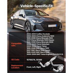 Convertidor Catalítico Compatible con Cadillac Escalade/Chevy Avalanche Silverado para Suburban Tahoe/GMC Sierra 4.3L 4.8L - Product Image 2