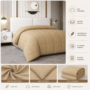Export Quality Hotel Grade Plain White <b>Comforter</b> <b>Set</b> Breathable Fabric with Pillow Shams Luxury Hospitality Bedding Bulk Supply - Product Image 3