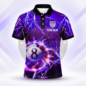 Camiseta Polo Personalizada de Billar, de Alta Calidad, Secado Rápido, Poliéster, Unisex, Manga Corta - Product Image 3