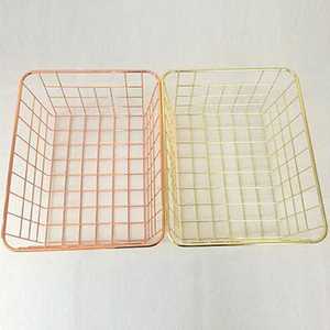 Multi-Purpose <b>Metal</b> Wire Basket with Rose Gold Finish for Farmhouse Kitchen and Pantry Decor - Product Image 2