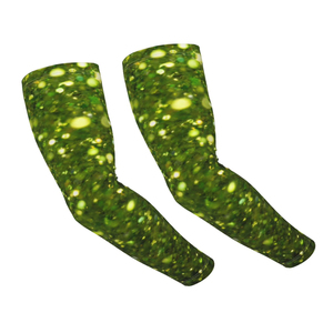 Manchons de cyclisme vert imprimé bambou anti-UV unisexe adulte en spandex et fibre de bambou avec impression par sublimation - Product Image 6