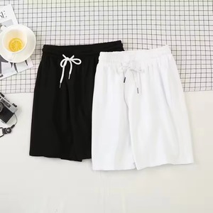<b>Men</b> Solid Color Cotton Drawstring Shorts Regular Fit Woven Swim <b>Trunk</b> White Black Blue - Product Image 5