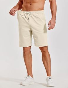 Men's Premium Woven Solid Moisture-Wicking Mid Waist Button Fly Front Logo Polyester Casual Summer Wear <b>Stretch</b> <b>Golf</b> <b>Shorts</b> - Product Image 1