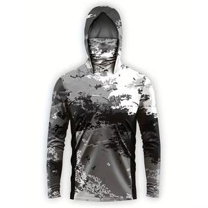 Sudadera con Capucha de Pesca Unisex con Protección Solar UPF 50, Personalizada con Sublimación, Transpirable, Manga Larga, para Exteriores, con Protección Facial Integrada, Tallas Grandes, Resistente al Viento - Product Image 1