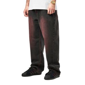 Pantalon en jean unisexe vintage décontracté taille haute coupe ample pour l'hiver, style streetwear homme et femme, design personnalisé - Product Image 4
