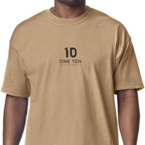 T-shirt pour homme Tan Maxweight, t-shirt en coton lourd de qualité supérieure, t-shirt décontracté à col rond et manches courtes surdimensionné pour le streetwear - Product Image 4