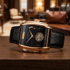 Montre de luxe Godfather II, nouveau bracelet en cuir, mouvement mécanique, boîtier en acier inoxydable, affichage analogique-numérique, montre de plongée - Product Image 1