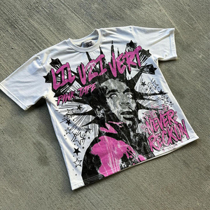 T-shirt graphique surdimensionné pour homme, imprimé artiste musical, streetwear, coton, style hip-hop, mode décontractée, vente en gros OEM - Product Image 2