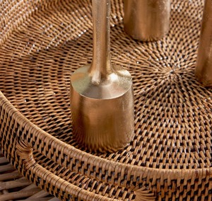 <b>Brass</b> <b>Candlestick</b> <b>Holder</b> Set of 3 Cylindrical Home Decoration Durable Vintage Style At Cheap Price - Product Image 5