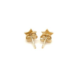 Orecchini a perno in oro giallo 14k con stelle, anelli alla moda da 6,5 mm - Product Image 3