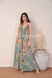 Women's Two Layered Indo <b>Western</b> <b>Dress</b> Bollywood Fashion Outfit for Girls Comfortable & Light Weight Designer Beach Wear - Product Image 5