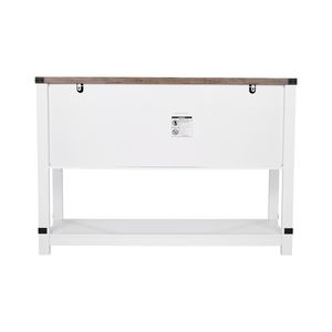 Mobile Bar da Caffè in Stile Rustico 120x40x83 cm con 4 Ripiani, Ante Scorrevoli in Metallo e Legno, Tavolo Bar - Product Image 1