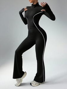 Lightweight Solid Eco-Friendly Yoga <b>Jumpsuit</b> for Women | Stretchy Slim-Fit Breathable Quick Dry Activewear | Summer Sporty - Product Image 5