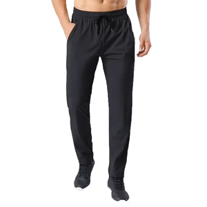 Pantalones Deportivos para Hombre, Negros, Resistentes al Viento, 100% Algodón, de Secado Rápido, Cintura Elástica con Cordón, Estilo Casual, con Bolsillos Laterales - Product Image 2
