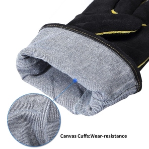 Gants de soudage en cuir de vachette, ignifuges, résistants, pour travaux industriels, protection contre les flammes, lutte contre les incendies, barbecue - Product Image 5