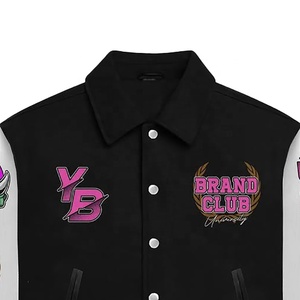 High Quality Custom Letterman Varsity Baseball Jacket for Plus Size Men Winter Casual Stand Silk Woolen Men's Jackets - Product Image 4